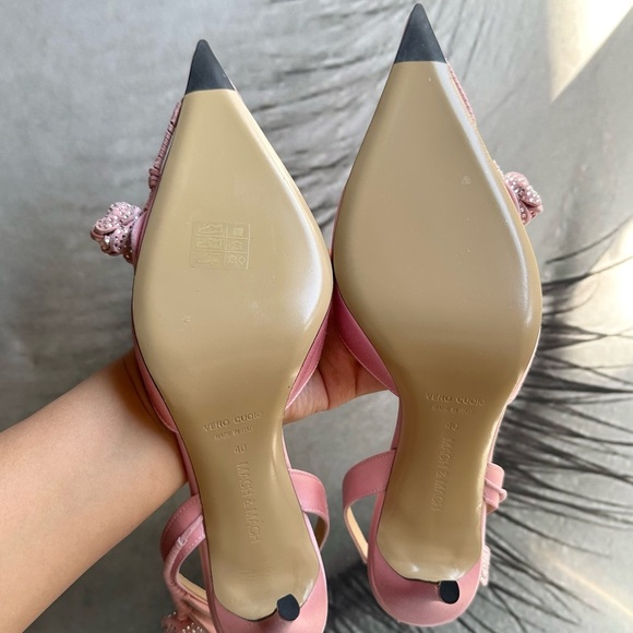 🌺 MACH & MACH🌺 Wonder Tulip Satin Slingback Pumps Size: 40 - Picture 17 of 17